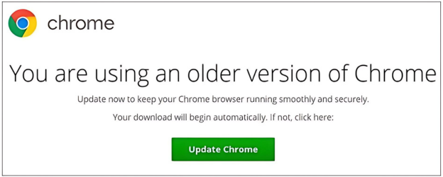 chrome alert you are using an older version of chrome