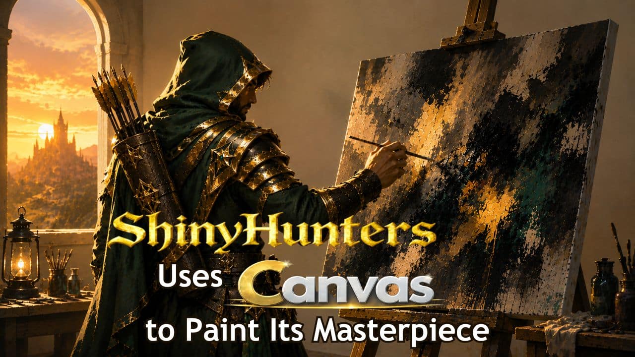 Illustration of cybercriminal painting a canvas representing ShinyHunters attack on organizations
